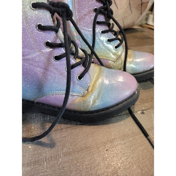 Children's Place girl 1 boots sparkly glitter rainbow - Picture 4 of 8